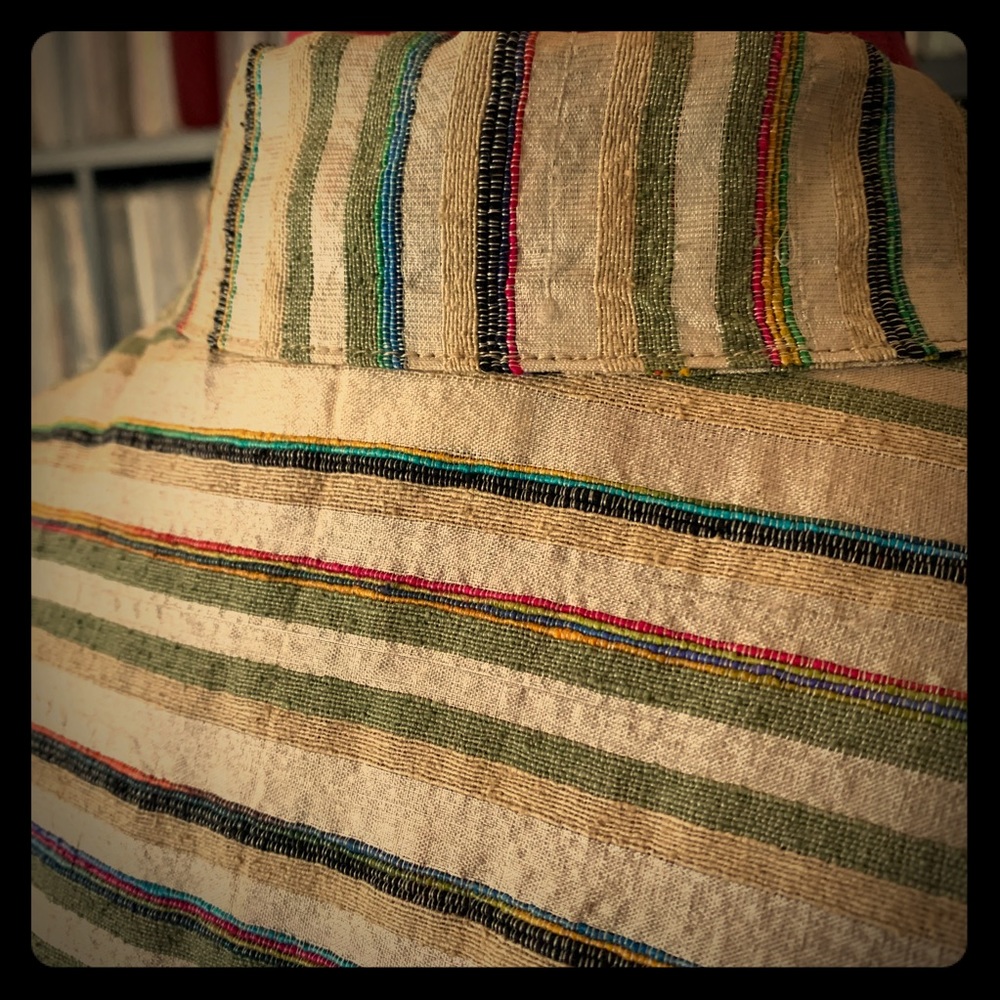 vintage silk Chico’s blouse rainbow natural 90s 0 - Picture 2 of 7